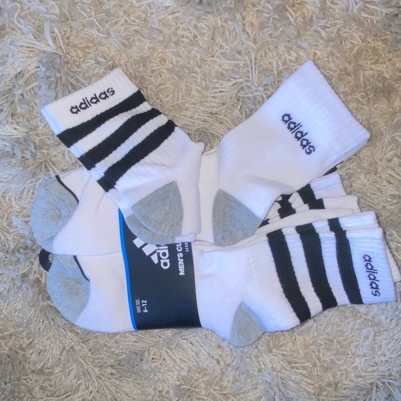 NEW Adidas 6 pack Men’s Soft Cushioned Aeroready Quarter Socks Shoe Size 6-12 - Picture 2 of 6